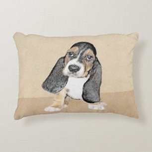 Puppy-Malerei im Basset-Hund - Original Hundeschic Dekokissen