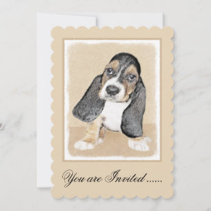 Puppy-Malerei im Basset-Hund - Original Hundeschic Einladung