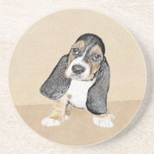 Puppy-Malerei im Basset-Hund - Original Hundeschic Getränkeuntersetzer