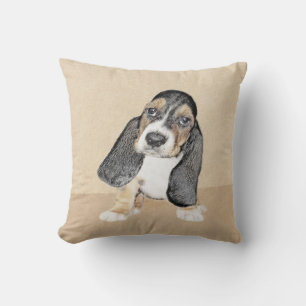 Puppy-Malerei im Basset-Hund - Original Hundeschic Kissen