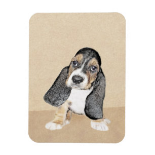 Puppy-Malerei im Basset-Hund - Original Hundeschic Magnet