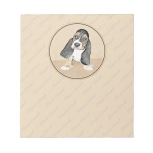 Puppy-Malerei im Basset-Hund - Original Hundeschic Notizblock