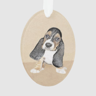 Puppy-Malerei im Basset-Hund - Original Hundeschic Ornament