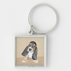 Puppy-Malerei im Basset-Hund - Original Hundeschic Schlüsselanhänger