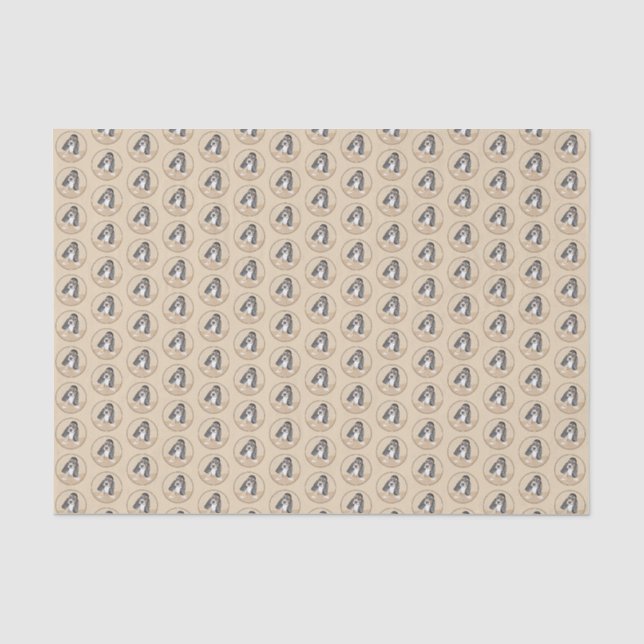 Puppy-Malerei im Basset-Hund - Original Hundeschic Seidenpapier (Vorderseite)