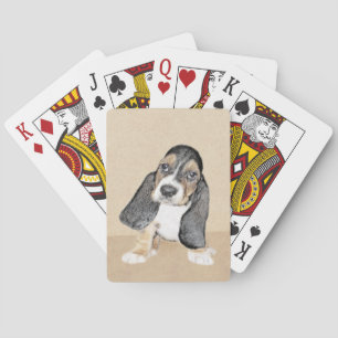Puppy-Malerei im Basset-Hund - Original Hundeschic Spielkarten