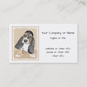 Puppy-Malerei im Basset-Hund - Original Hundeschic Visitenkarte