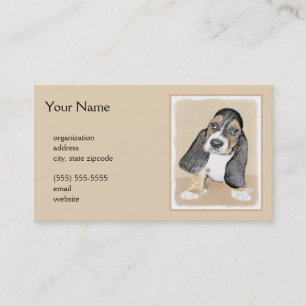 Puppy-Malerei im Basset-Hund - Original Hundeschic Visitenkarte