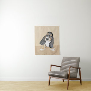 Puppy-Malerei im Basset-Hund - Original Hundeschic Wandteppich