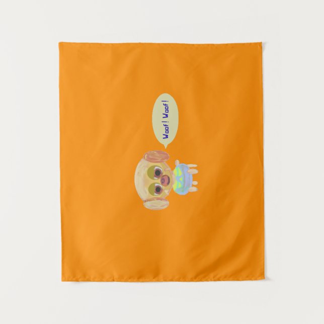 Puppy Orange Wandteppich (Vorderseite)