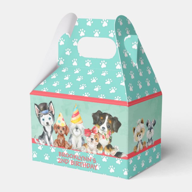 Puppy Party Danke Personalisiert Gable Gvor Bo Geschenkschachtel (Vorderseite)