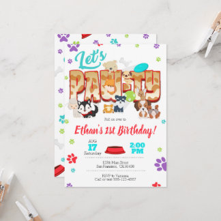 Puppy Party ou adopter une invitation de Pet Party