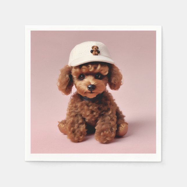 Puppy Party Pop” – Helium Balloon Serviette (Vorderseite)