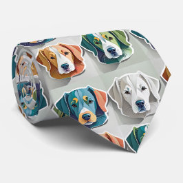 Puppy Pattern Neck Tie Krawatte