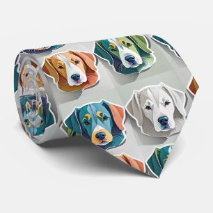 Puppy Pattern Neck Tie Krawatte