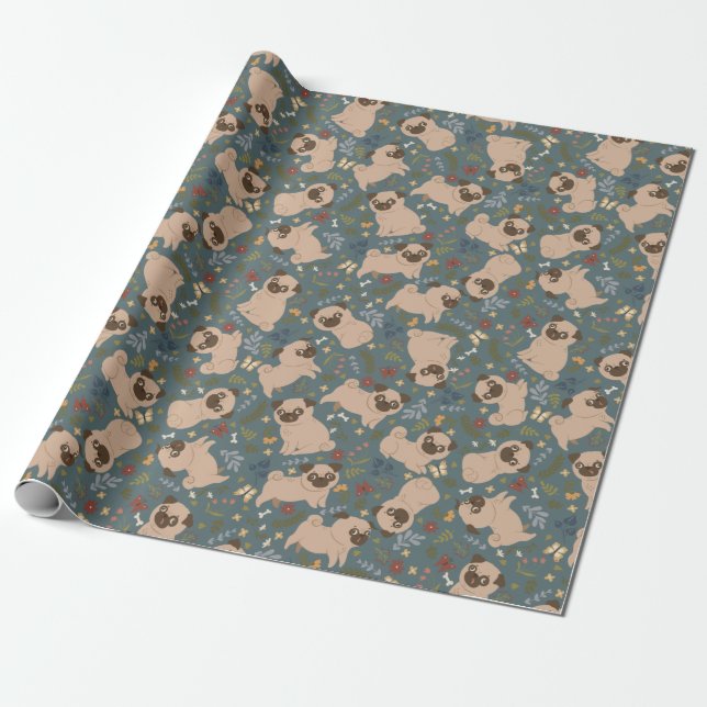 Puppy Pattern Wrapping Paper Geschenkpapier (Ungerollt)