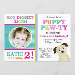 Puppy Paw-ty Anniversaire Invitation