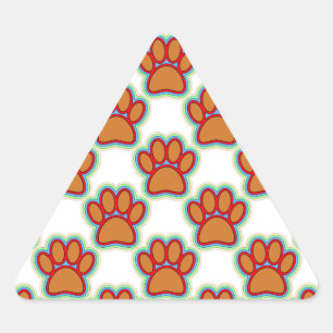 Puppy Paws Dreieckiger Aufkleber