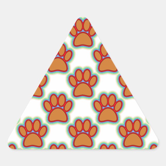Puppy Paws Dreieckiger Aufkleber (Vorderseite)