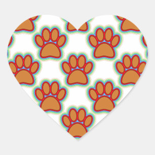 Puppy Paws Herz-Aufkleber