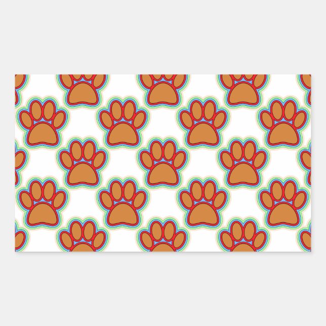 Puppy Paws Rechteckiger Aufkleber (Vorderseite)