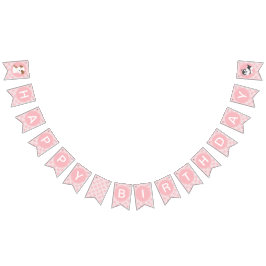 Puppy Pawty Birthday Party Banner rosa