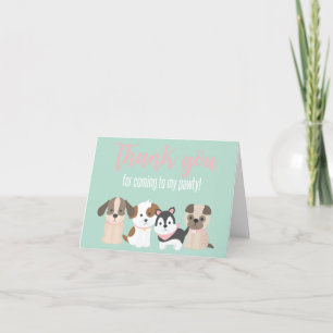 Puppy Pawty Carte de remerciements