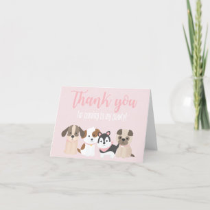 Puppy Pawty danke der Karte pink