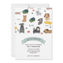 Puppy Pawty Dog Party Einladung