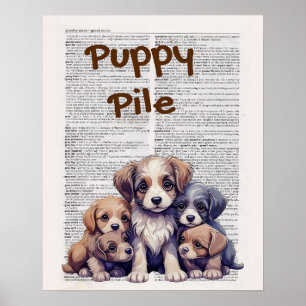Puppy Pile - Doggone it good Puppy Poster