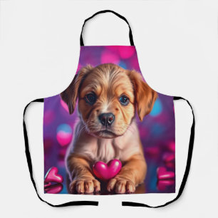 Puppy Pink Hearts Schürze
