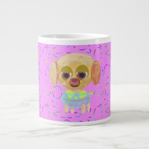Puppy Pink Modern Cool Circles Loops plash Jumbo-Tasse