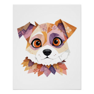 Puppy Playful Adorable Fun farbenfrohe glückliche Poster