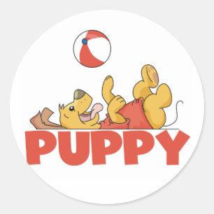 Puppy Plays TShirts und Geschenke Runder Aufkleber