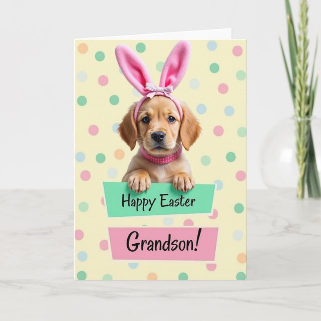 Puppy Polka Dot Celebration Card Karte (Vorderseite)