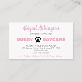 Puppy Run Pink Dogggy Daycare Business Card Visitenkarte