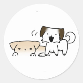 Puppy’s, hondjes runder aufkleber