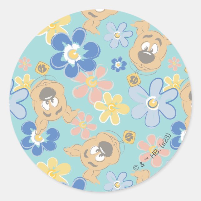 Puppy Scooby-Doo-Blume Runder Aufkleber (Vorderseite)