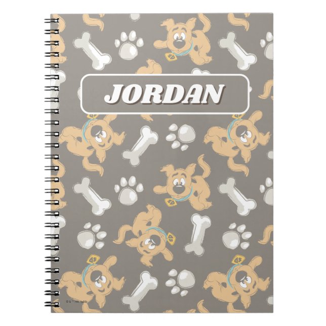 Puppy Scooby Doo Bone & Paw Print Pattern Notizblock (Vorderseite)