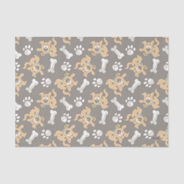 Puppy Scooby Doo Bone & Paw Print Pattern Seidenpapier (Vorderseite)