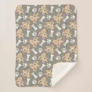 Puppy Scooby Doo Bone & Paw Print Pattern Sherpadecke