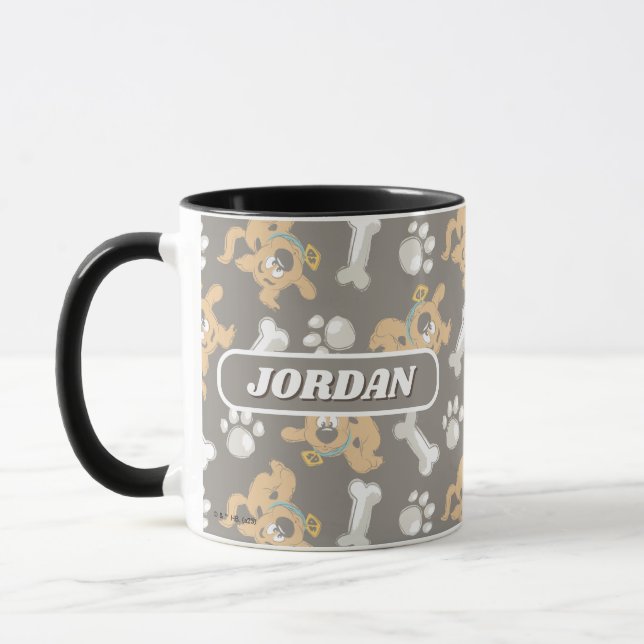 Puppy Scooby Doo Bone & Paw Print Pattern Tasse (Links)
