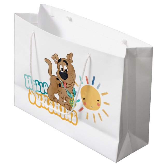Puppy Scooby-Doo "Hello Sunshine" Große Geschenktüte (Vorderseite Schrägansicht)