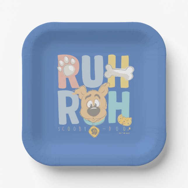 Puppy Scooby-Doo "Ruh Roh" Pappteller (Vorderseite)