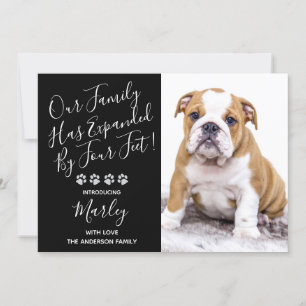 Puppy Shower Party - Elegantes Schwarz Modernes ne Einladung