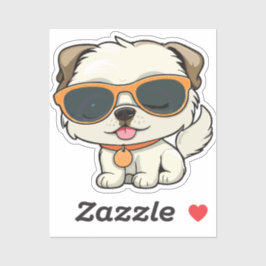 puppy with glasses aufkleber