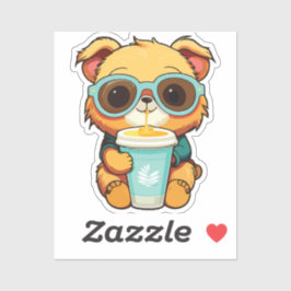 puppy with soda aufkleber