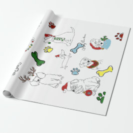 PUPPY XMAS WRAPPING PAPER GESCHENKPAPIER