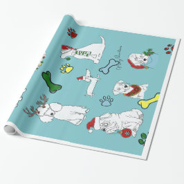 PUPPY XMAS WRAPPING PAPER  GESCHENKPAPIER