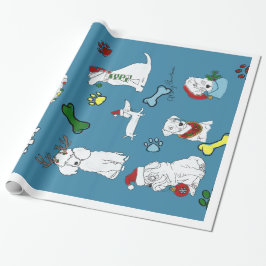 PUPPY XMAS WRAPPING PAPER  GESCHENKPAPIER